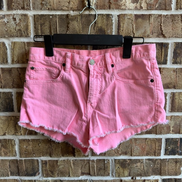 Denim & Supply Ralph Lauren Pants - Denim & Supply Ralph Lauren Pink Jean Shorts High Waisted vintage 90”